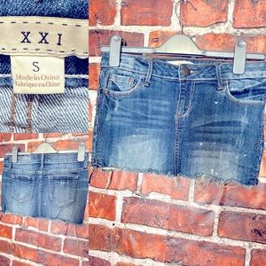 Mini denim jean skirt